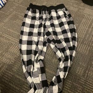 Black and white checkered pants